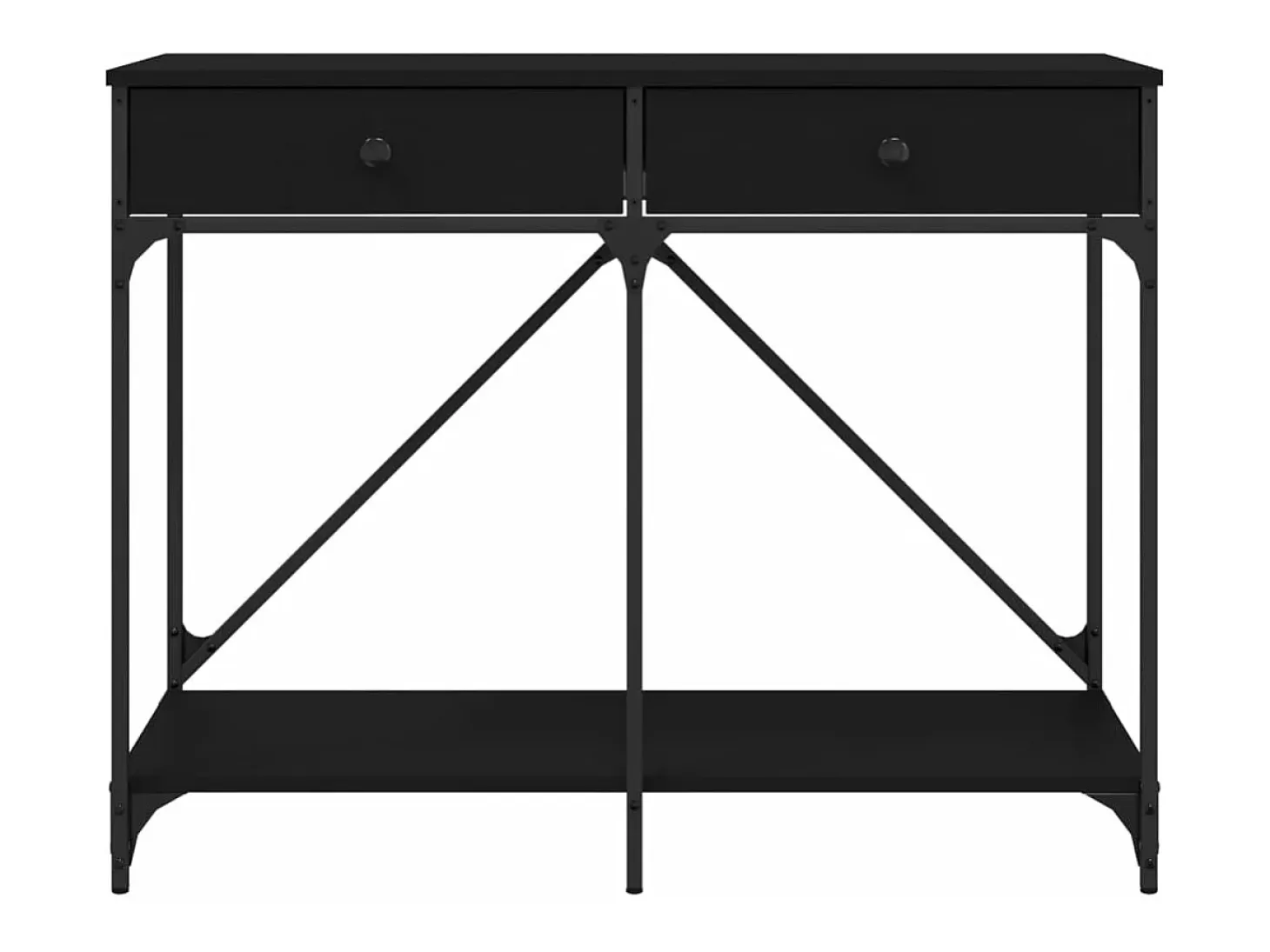 Mesa consola madera de ingeniería negra 100x39x78,5 cm