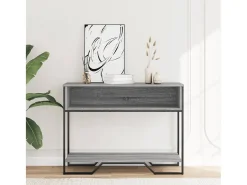 Mesa consola madera de ingeniería gris Sonoma 100x35x74,5 cm