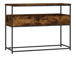 Mesa consola madera de ingeniería roble ahumado 100x40x75 cm