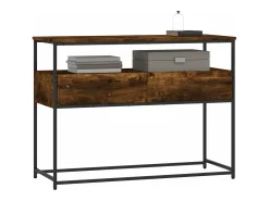 Mesa consola madera de ingeniería roble ahumado 100x40x75 cm