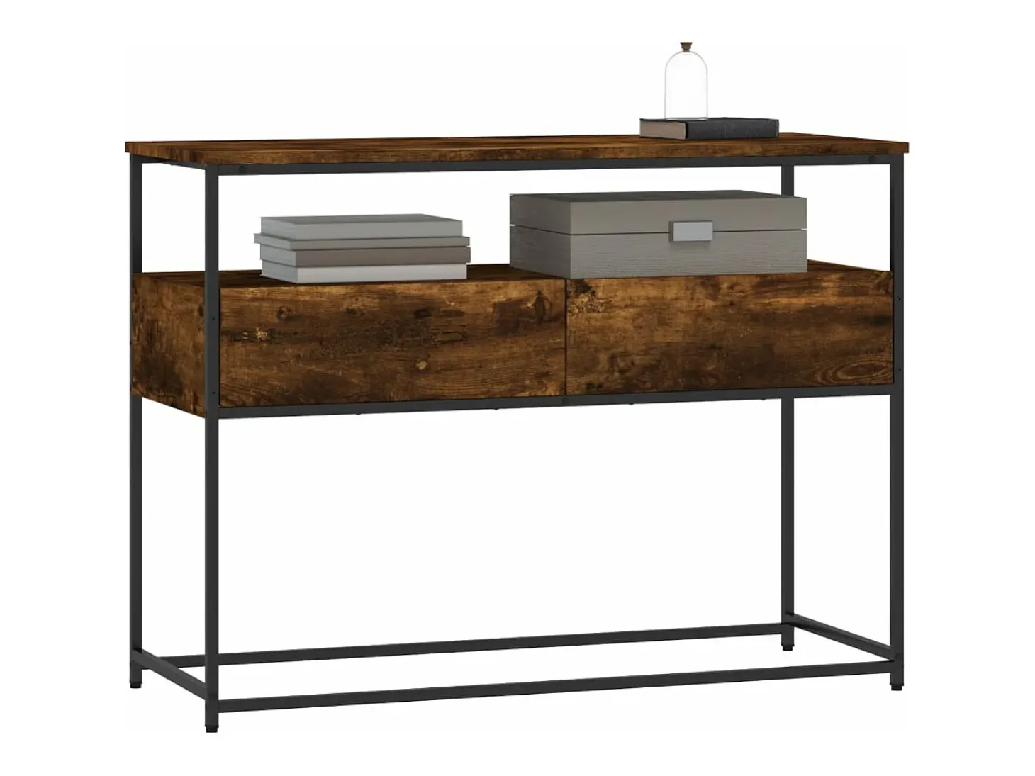 Mesa consola madera de ingeniería roble ahumado 100x40x75 cm