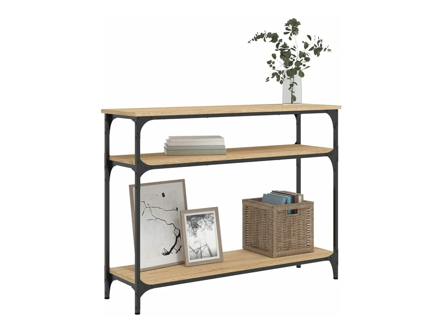 Mesa consola madera de ingeniería roble Sonoma 100x29x75 cm
