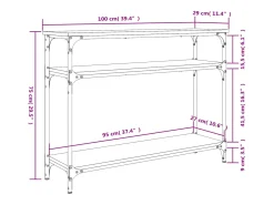 Mesa consola madera de ingeniería roble Sonoma 100x29x75 cm