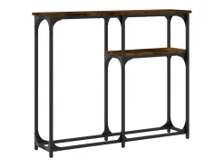 Mesa consola madera de ingeniería roble ahumado 90x22,5x75 cm