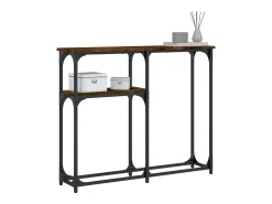 Mesa consola madera de ingeniería roble ahumado 90x22,5x75 cm