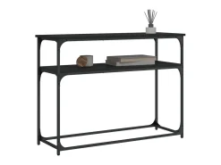 Mesa consola madera de ingeniería negra 100x35,5x75 cm ES179747