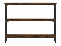 Mesa consola madera de ingeniería roble ahumado 100x22,5x75 cm
