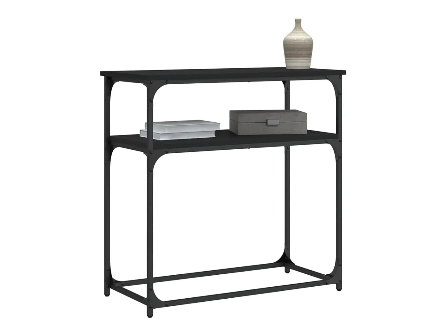 Mesa consola madera de ingeniería negra 75x35,5x75 cm ES554112