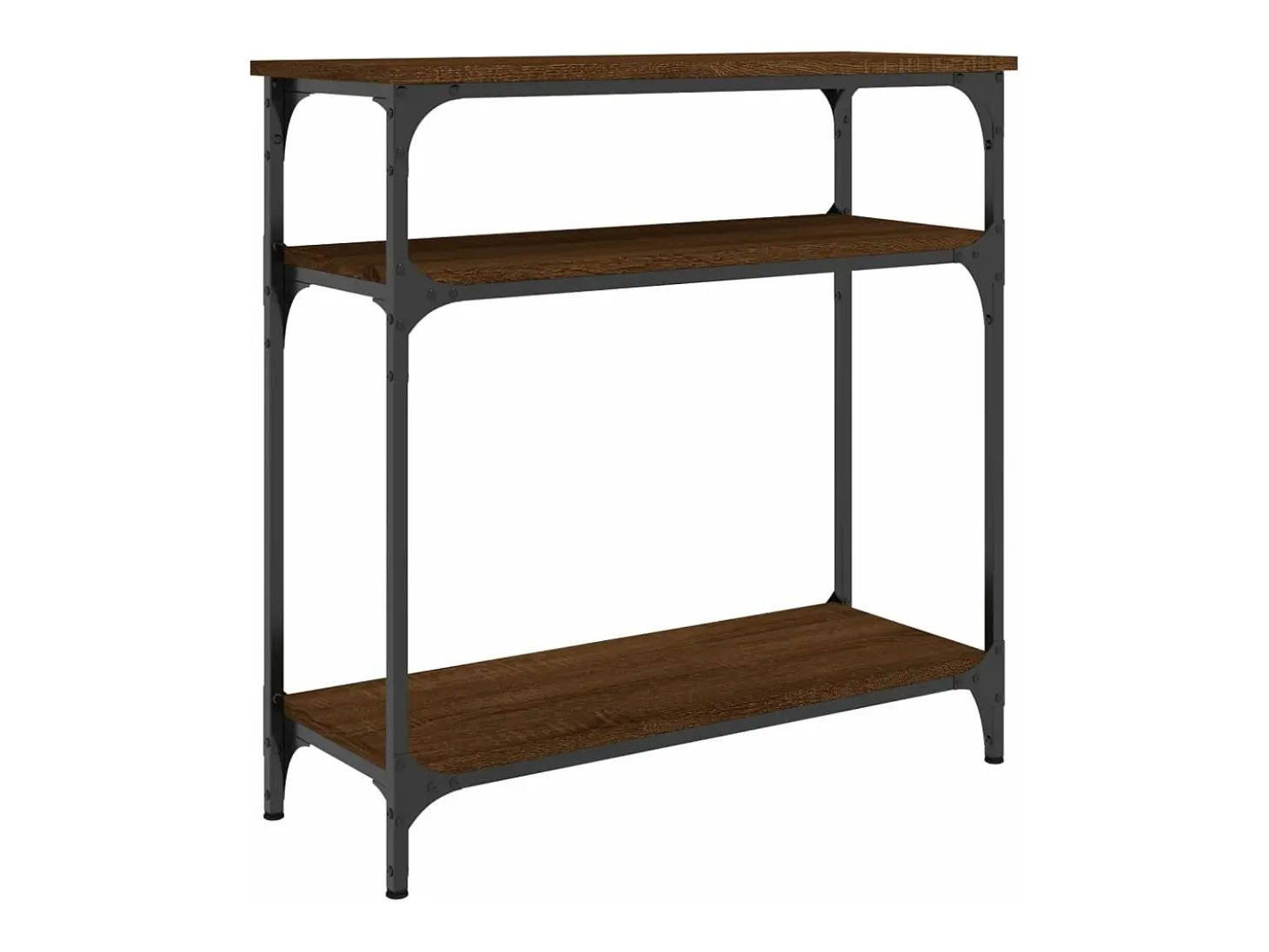 Mesa consola madera de ingeniería marrón roble 75x29x75 cm