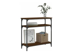 Mesa consola madera de ingeniería marrón roble 75x29x75 cm
