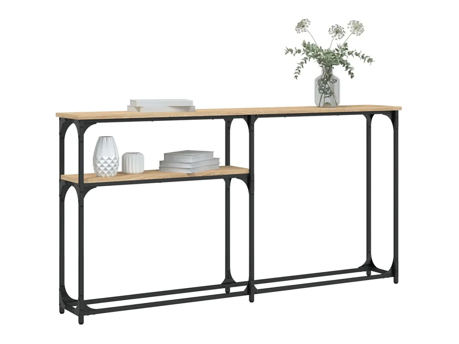 Mesa consola madera de ingeniería roble Sonoma 145x22,5x75 cm