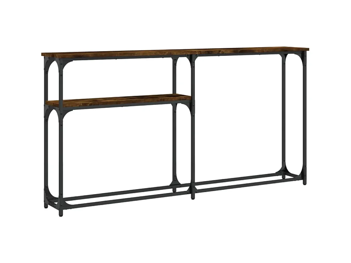 Mesa consola madera de ingeniería roble ahumado 145x22,5x75 cm ES711506