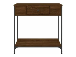 Mesa consola madera de ingeniería marrón roble 75x34,5x75 cm
