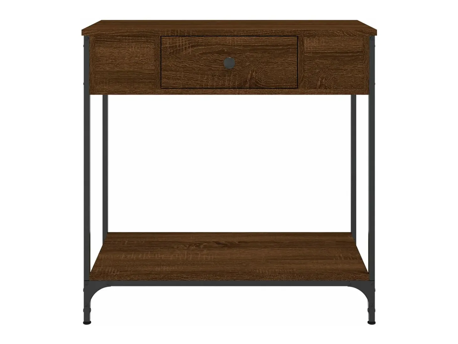 Mesa consola madera de ingeniería marrón roble 75x34,5x75 cm