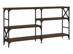 Mesa consola madera de ingeniería marrón roble 150x29x76,5 cm