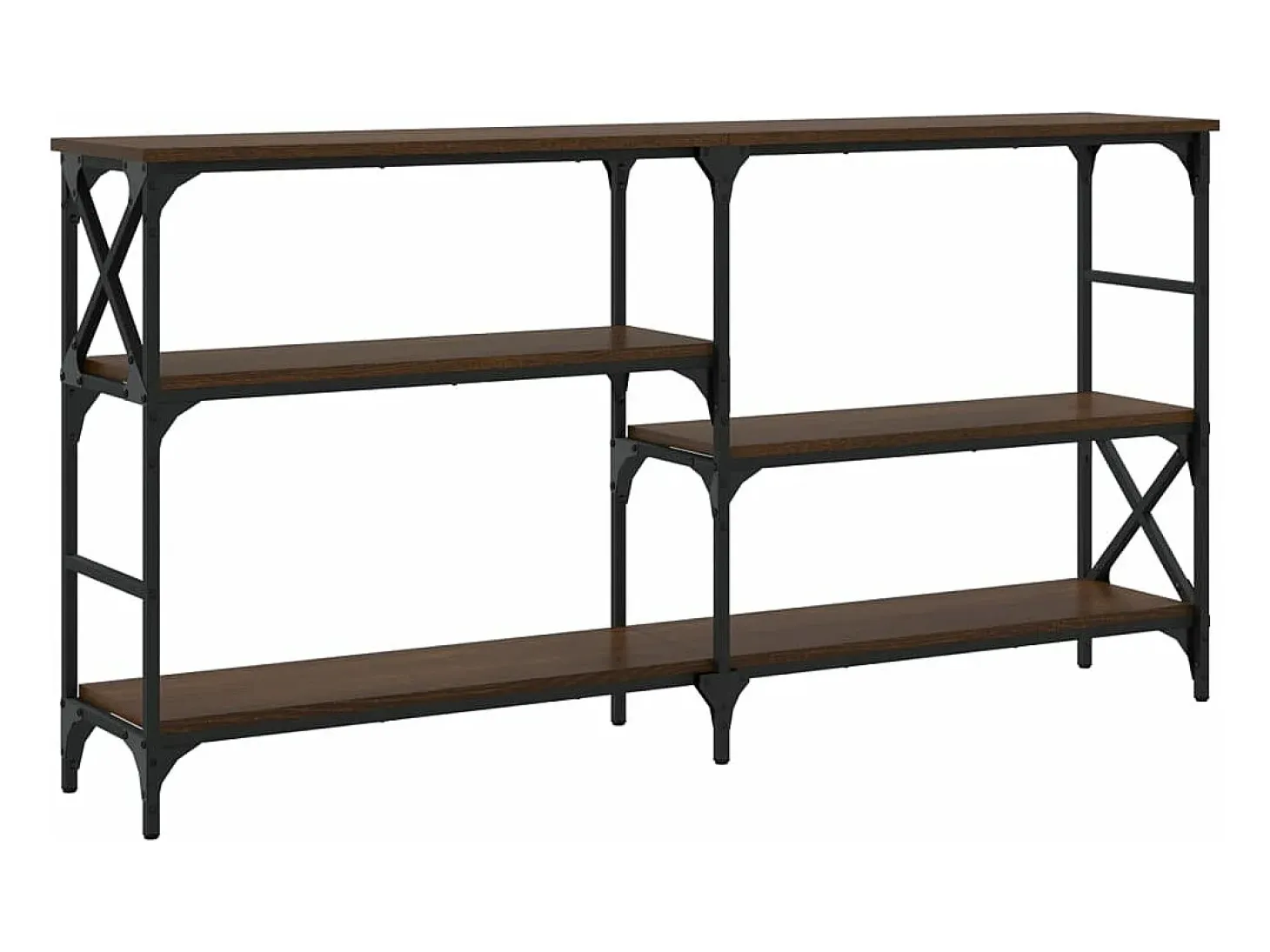 Mesa consola madera de ingeniería marrón roble 150x29x76,5 cm