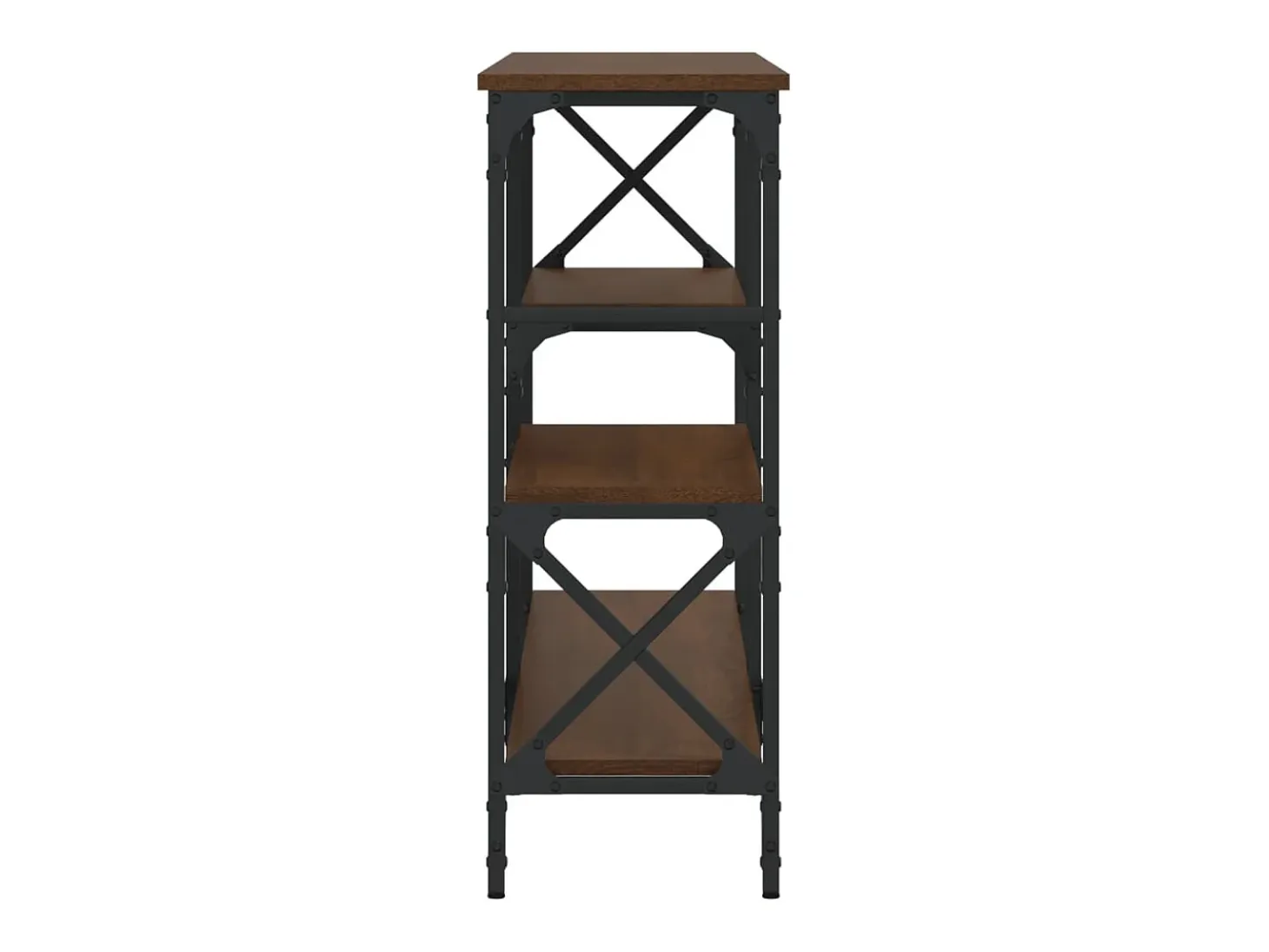 Mesa consola madera de ingeniería marrón roble 150x29x76,5 cm