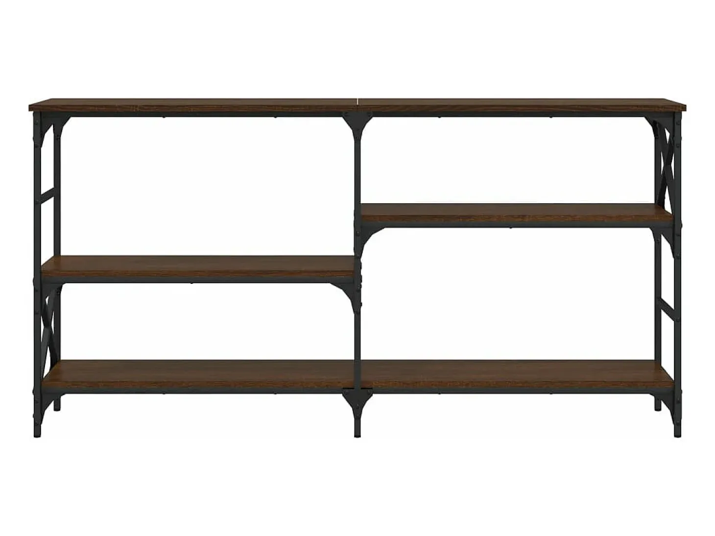 Mesa consola madera de ingeniería marrón roble 150x29x76,5 cm