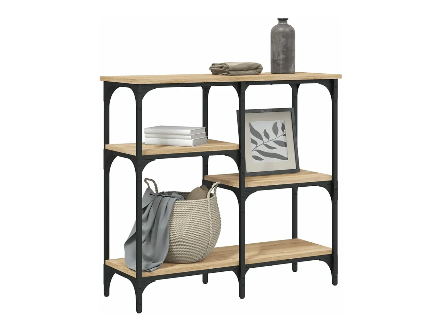 Mesa consola madera de ingeniería roble Sonoma 80x29x75 cm
