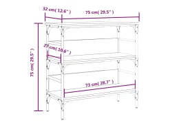 Mesa consola madera de ingeniería negra 75x32x75 cm