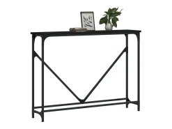 Mesa consola madera de ingeniería negra 102x22,5x75 cm