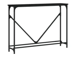 Mesa consola madera de ingeniería negra 102x22,5x75 cm