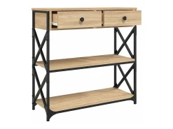 Mesa consola madera de ingeniería roble Sonoma 75x28x75 cm
