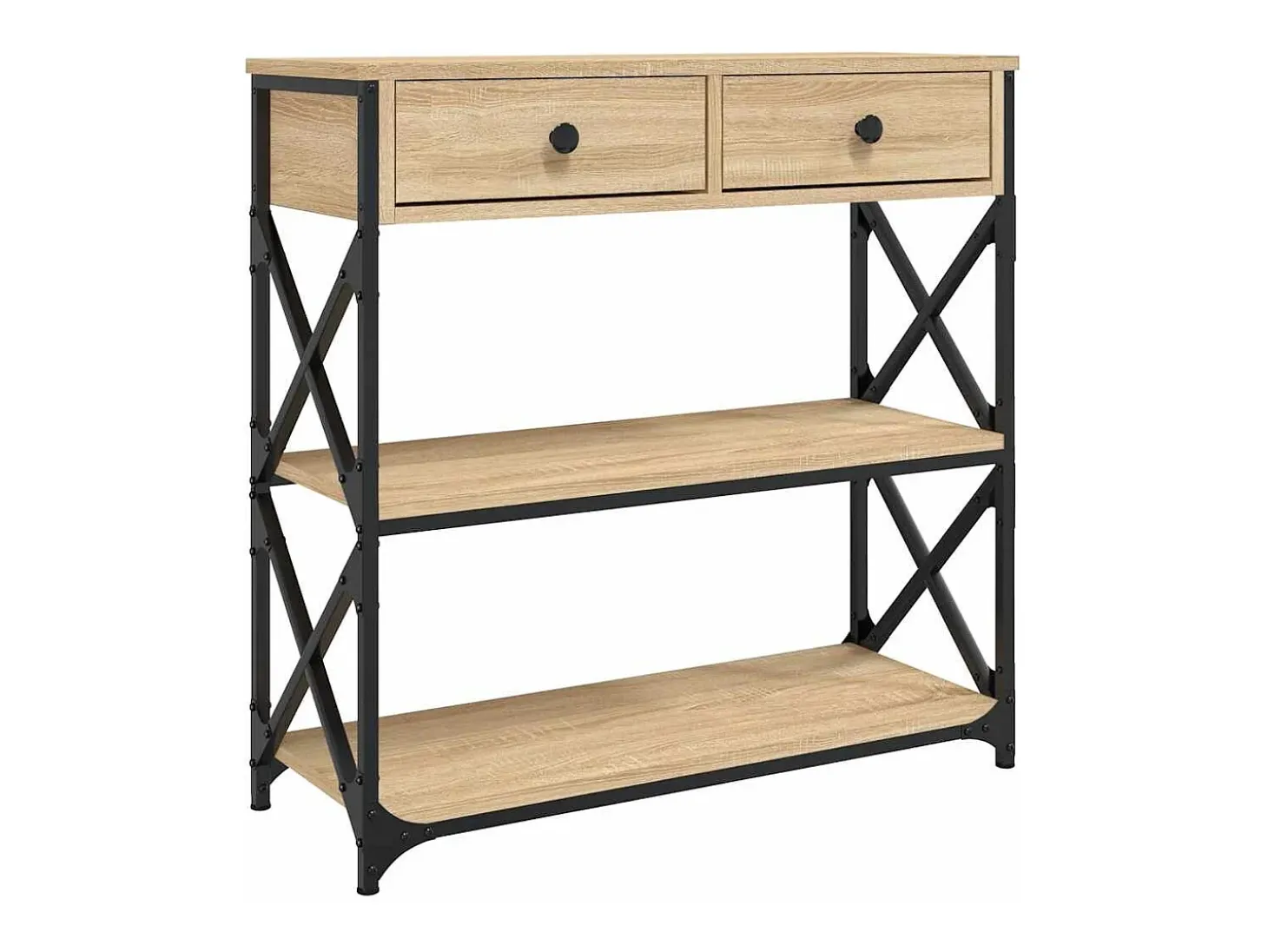 Mesa consola madera de ingeniería roble Sonoma 75x28x75 cm