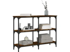 Mesa consola madera de ingeniería roble ahumado 100x29x75 cm ES929859