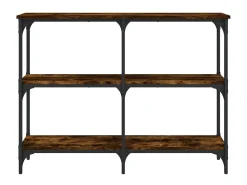 Mesa consola madera de ingeniería roble ahumado 100x29x75 cm ES929859