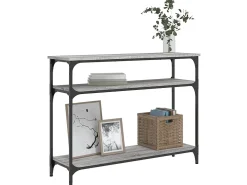 Mesa consola madera de ingeniería gris Sonoma 100x29x75 cm ES724103