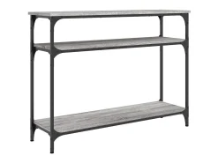 Mesa consola madera de ingeniería gris Sonoma 100x29x75 cm ES724103