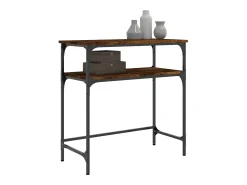 Mesa consola madera de ingeniería roble ahumado 75x35,5x75 cm