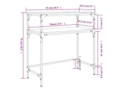 Mesa consola madera de ingeniería roble ahumado 75x35,5x75 cm