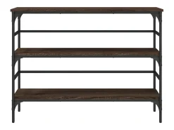 Mesa consola madera de ingeniería marrón roble 100x32x75 cm ES305694