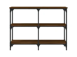 Mesa consola madera de ingeniería marrón roble 100x29x75 cm ES243576