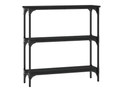 Mesa consola madera de ingeniería negra 75x22,5x75 cm