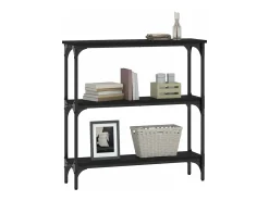Mesa consola madera de ingeniería negra 75x22,5x75 cm
