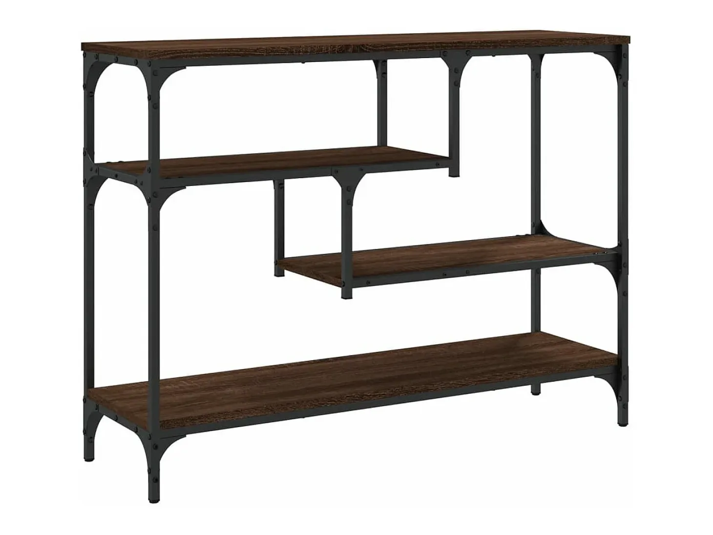 Mesa consola madera de ingeniería marrón roble 100x30x75 cm