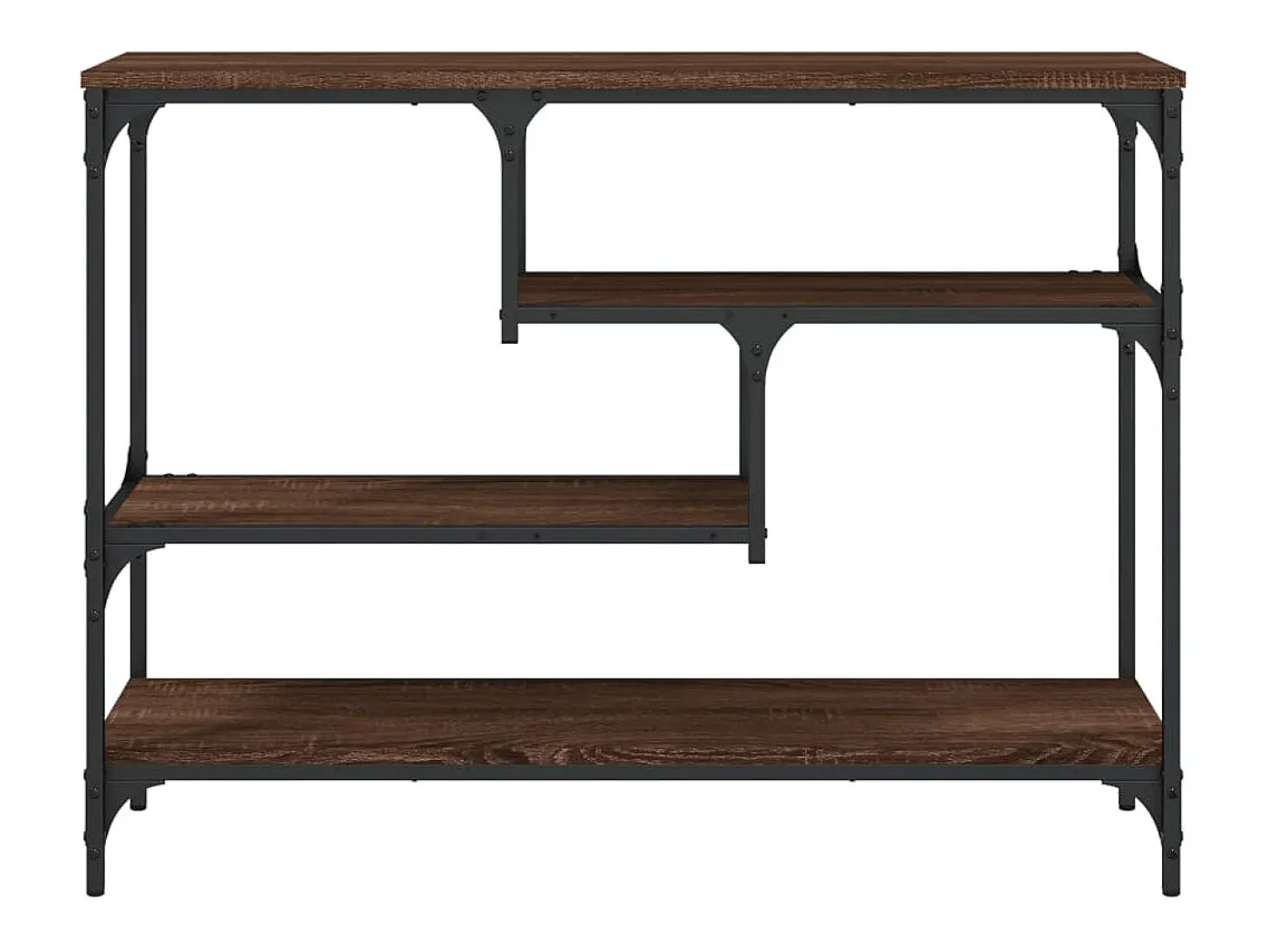 Mesa consola madera de ingeniería marrón roble 100x30x75 cm