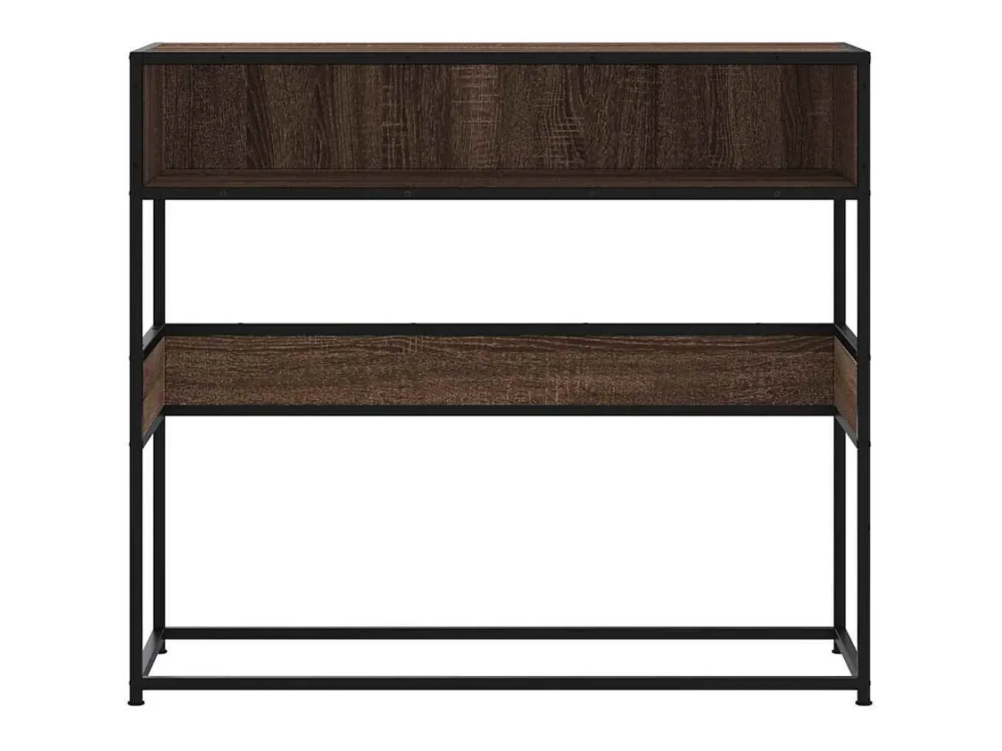 Mesa consola madera de ingeniería marrón roble 90x35x80 cm