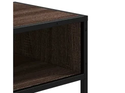 Mesa consola madera de ingeniería marrón roble 90x35x80 cm