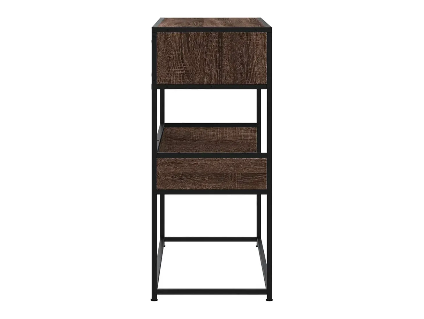 Mesa consola madera de ingeniería marrón roble 90x35x80 cm