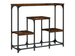 Mesa consola madera de ingeniería roble ahumado 89,5x28x76 cm