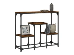 Mesa consola madera de ingeniería roble ahumado 89,5x28x76 cm