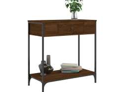 Mesa consola madera de ingeniería marrón roble 75x34,5x75 cm ES775050
