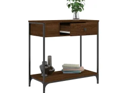 Mesa consola madera de ingeniería marrón roble 75x34,5x75 cm ES775050