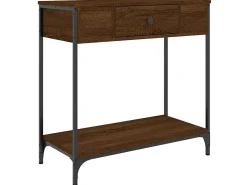 Mesa consola madera de ingeniería marrón roble 75x34,5x75 cm ES775050