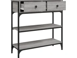 Mesa consola madera de ingeniería gris Sonoma 72,5x25x75 cm ES300222