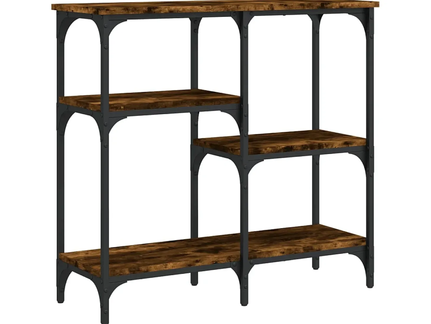Mesa consola madera de ingeniería roble ahumado 80x29x75 cm ES816030